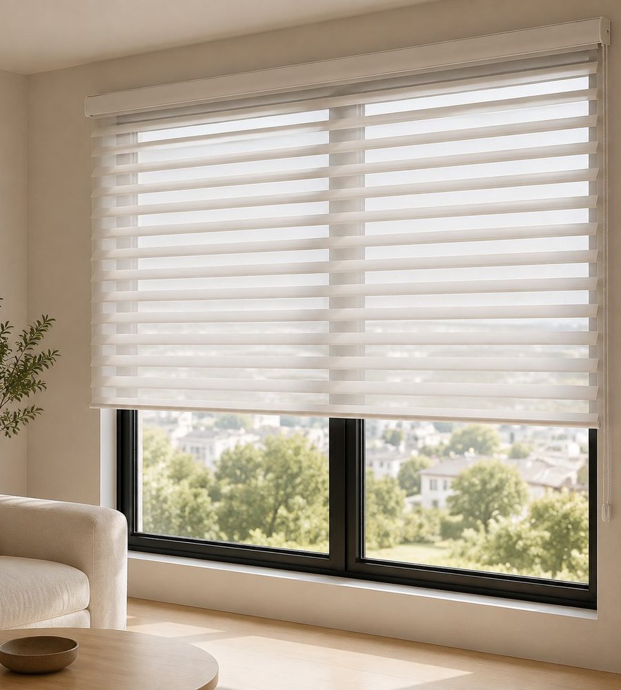 Shangri-La sheer shade in a living room
